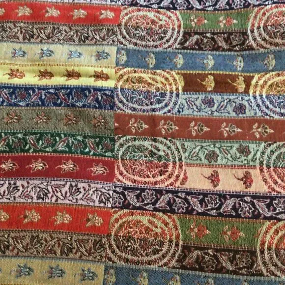 Colorful Striped Shawl/Wrap with Fringe Size 80 inches long by 40 inches wide - Picture 5 of 6